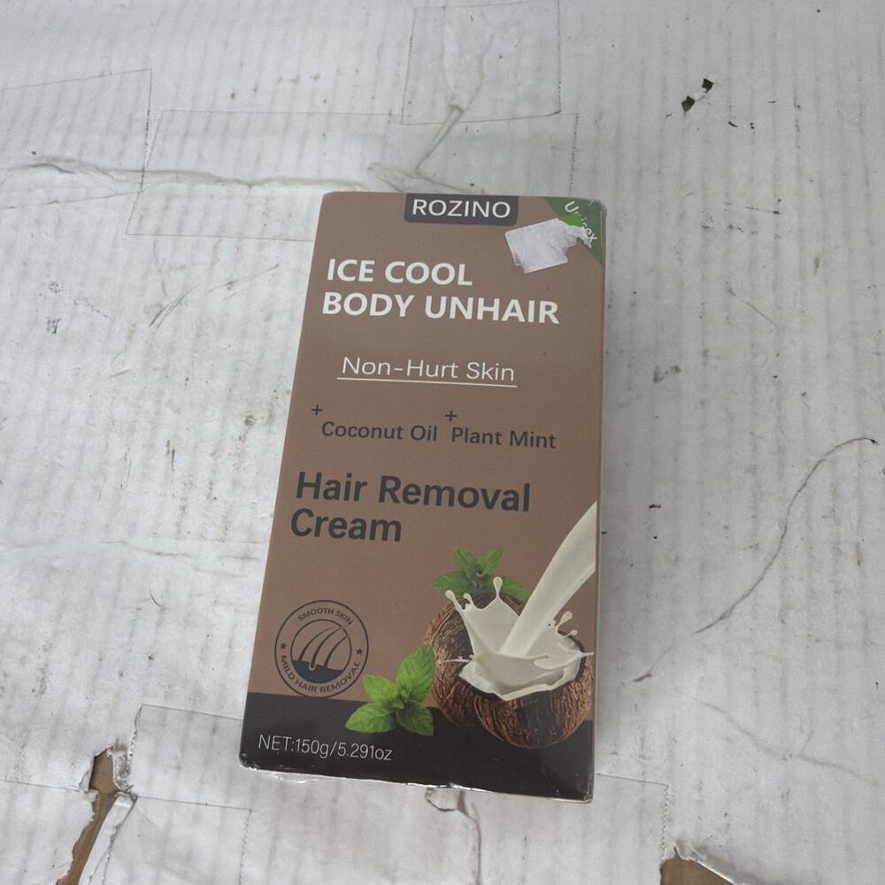 ROZINO Ice Cool Body Unhair Hair Removal Cream Painless, Mint & Coconut New